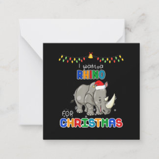 Carte De Correspondance Je veux un rhinocéros pour Noël Cadeau de Noël drô