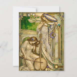 Carte De Correspondance Jeunes Filles Musiciennes Art Nouveau Illustration