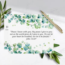 John 14:27 Anglais Burmese Ivy White Note Card