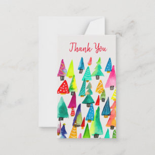 Carte De Correspondance Joli aquarelle arbres de Noël
