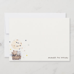 Carte De Correspondance Joli ballon à air chaud ourson silencieux pour l'a
