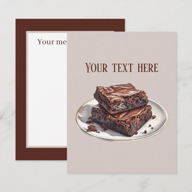 Carte De Correspondance Joli chocolat brownie ajouter un message (Devant / Derrière)