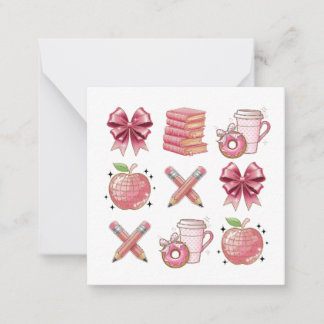 Carte De Correspondance Joli École Enseignant Rose Chic Personnalisé