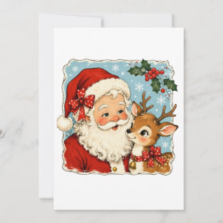 Carte De Correspondance Joli Père Noël de Noël Renne