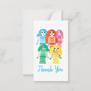Carte De Correspondance Jolie aquarelle filles fun funky