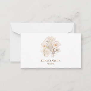 Carte De Correspondance Jolie aquarelle Rustique Pressé Fleurs Gardener