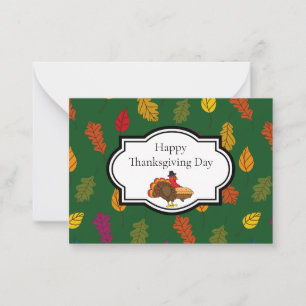 Carte De Correspondance Jolie dinde tarte à la citrouille Thanksgiving   P