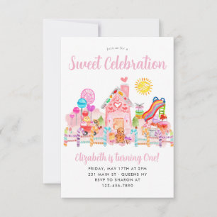 Carte De Correspondance Jolie Douce Célébration Candyland Enfants Annivers