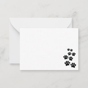 Carte De Correspondance Jolie empreinte de patte de animal de dessin animé