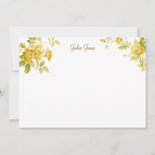 Carte De Correspondance Jolie ferme Golden Yellow Floral (Devant)