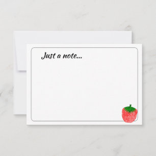 Carte De Correspondance Jolie fraise à l'aquarelle personnalisée juste une