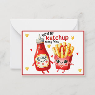 Carte De Correspondance Jolies Frites Kawaii et Ketchup