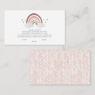 Carte De Correspondance Jolis livres cœur d'amour arc-en-ciel Boho pour Ba
