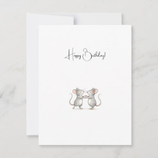 Carte De Correspondance Jolis Souris Personnalisés Joyeux Anniversaire.