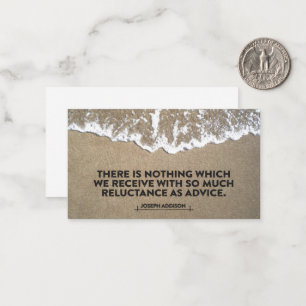 Carte De Correspondance Joseph Addison Citation Inspirationnelle "Conseil"