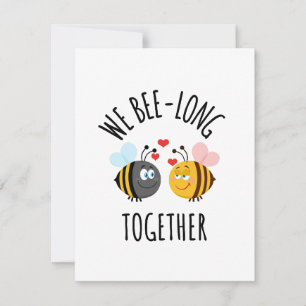 Carte De Correspondance Jote Bee Cartoon Love Pun Fiançailles