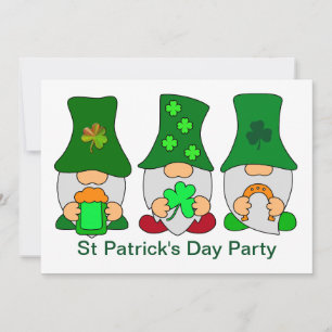 Carte De Correspondance Jour de la Saint Patrick Party Gnomies 5x7
