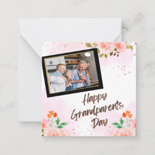 Carte De Correspondance Jour des grands-parents blancs et roses