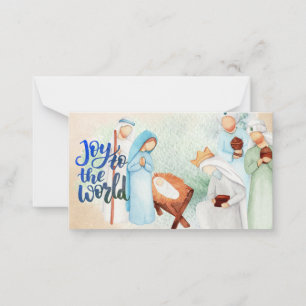 Carte De Correspondance Joy To The World Nativité Note Card