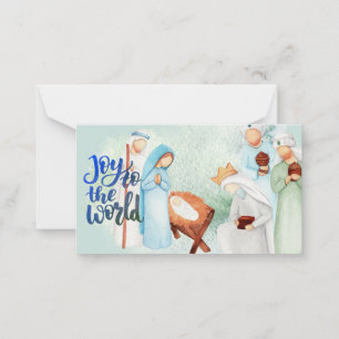 Carte De Correspondance Joy To The World Nativité Note Card