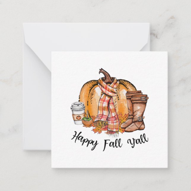 Carte De Correspondance Joyeuse Automne à Tous Chaussures Citrouille (Devant)