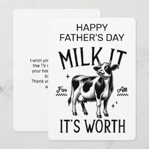 Carte De Correspondance Joyeuse Fête des Pères Milk It For All It's Worth