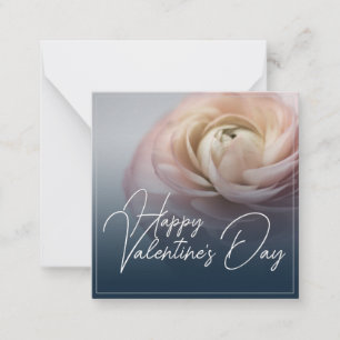 Carte De Correspondance Joyeuse Saint-Valentin avec une grande rose rose