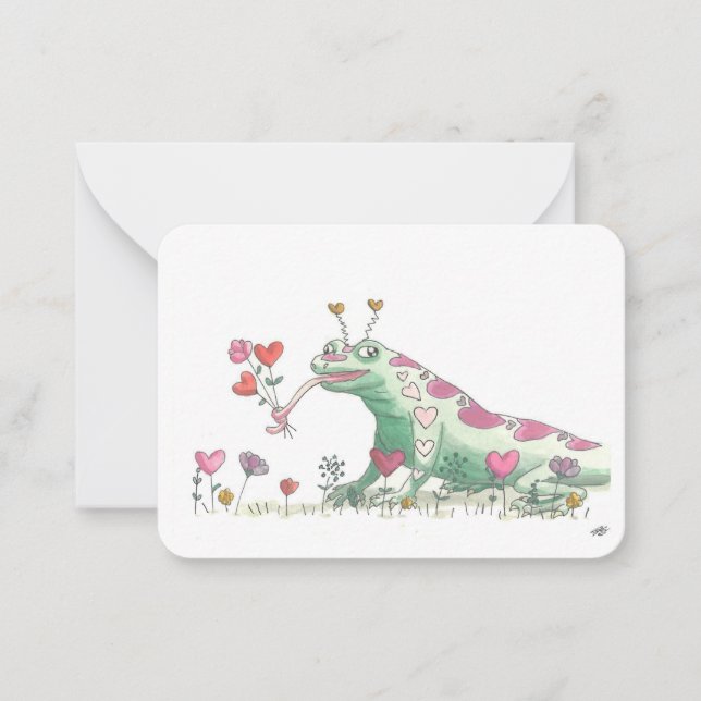 Carte De Correspondance Joyeuse Saint-Valentin par Frankillie : Lézard (Devant)