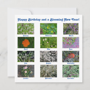 Carte De Correspondance Joyeux anniversaire et une nouvelle année florissa