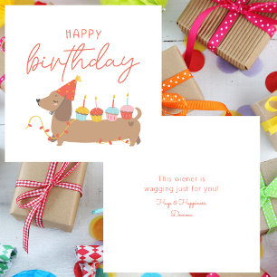 Carte De Correspondance Joyeux anniversaire mignon chien simple