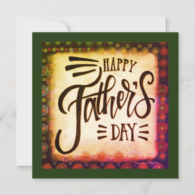 Carte De Correspondance Joyeux anniversaire papa carré Inspirivity moderne (Devant)
