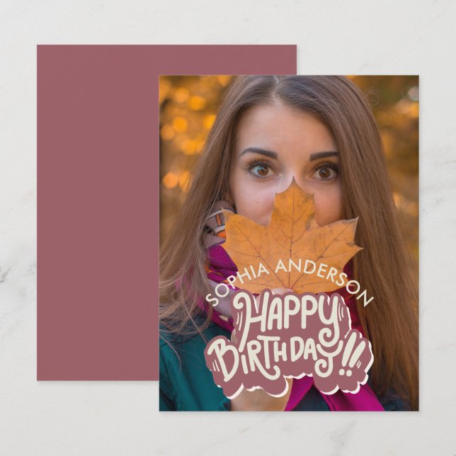 Carte De Correspondance Joyeux anniversaire personnalisable (Devant / Derrière)