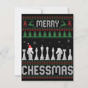 Carte De Correspondance Joyeux Chessmas Drôle de Noël pour les échecs Swea