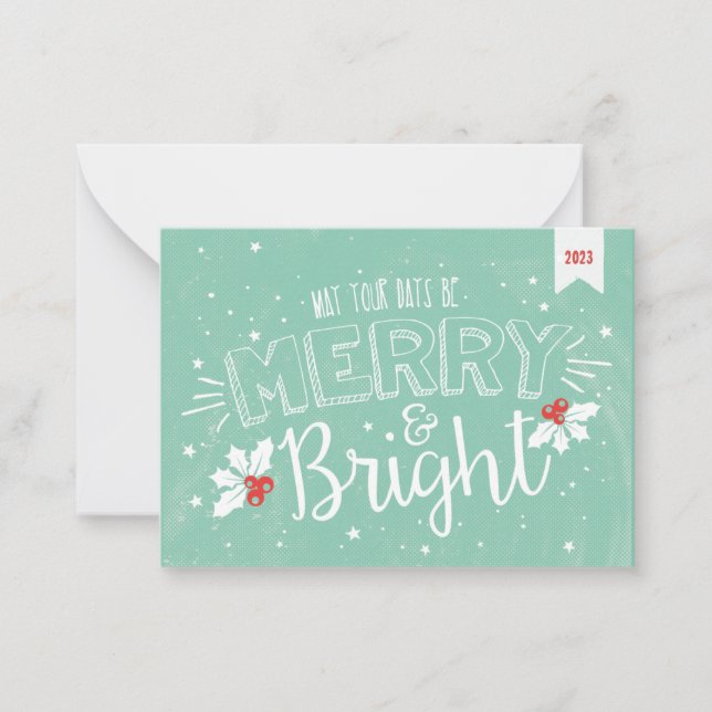 Carte De Correspondance Joyeux et brillant Noël Pop By (Devant)