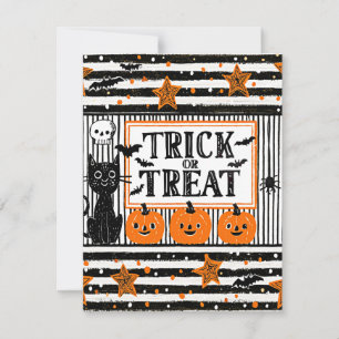 Carte De Correspondance Joyeux Halloween, des friandises ou un sort,