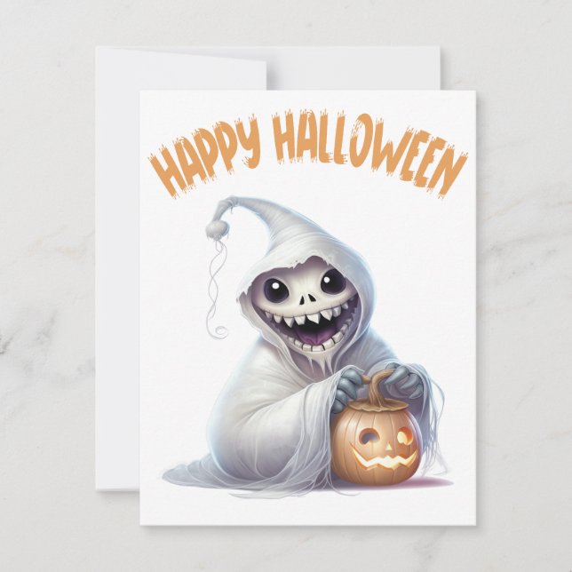 Carte De Correspondance Joyeux Halloween Ghoul (Devant)