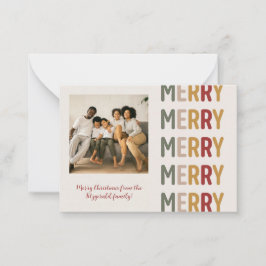 Carte De Correspondance Joyeux Noël à la mode moderne Une photo