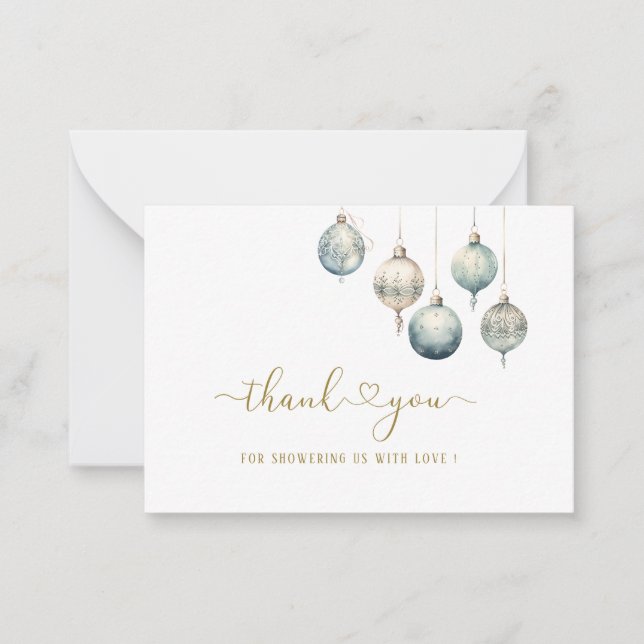 Carte De Correspondance Joyeux Noël aquarelle élégant merci bébé (Devant)