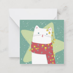 Carte De Correspondance Joyeux Noël : Illustration de chat