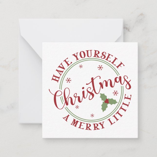 Carte De Correspondance Joyeux petit Noël de houx férié (Devant)