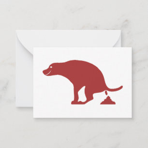 Carte De Correspondance Joyeux souriant Pooper Pooping Chien