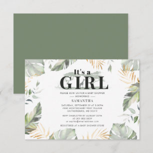 Carte De Correspondance Jungle Safari fille Baby shower Giraffe