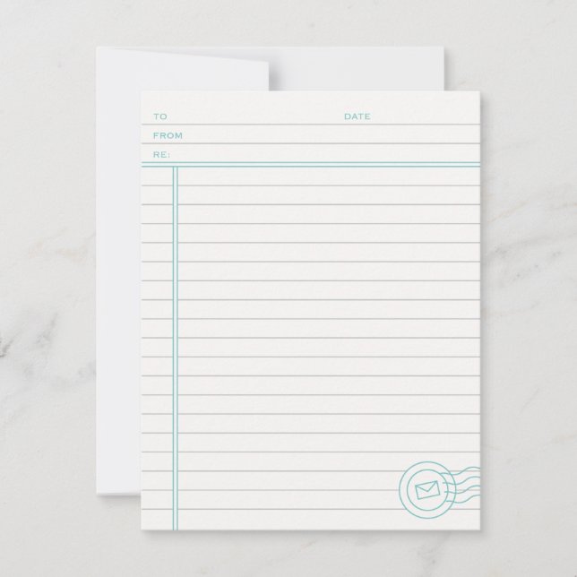 Carte De Correspondance Juste les faits papeterie - Turquoise (Devant)