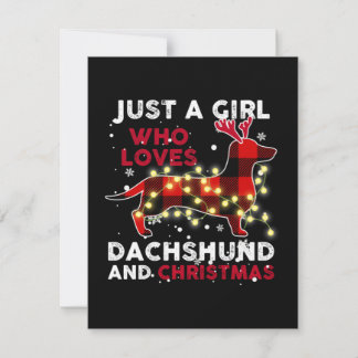 Carte De Correspondance Juste Une Fille Qui Aime Dachshund Et Noël