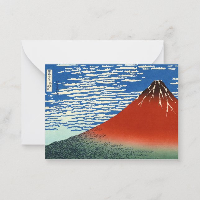 Carte De Correspondance Katsushika Hokusai - Vent Fin, Matin Clair (Devant)