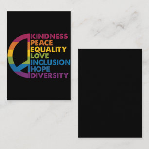 Carte De Correspondance Kindness Peace Equality Love Inclusion Hope Divers