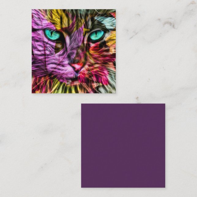 Carte De Correspondance Kitty Chat Kitten Design artistique (Devant / Derrière)