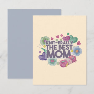Carte De Correspondance Knit-erally la meilleure maman