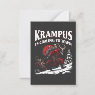 Carte De Correspondance Krampus arrive à Town Krampus Noël