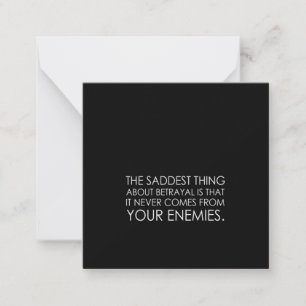 Carte De Correspondance la chose la plus triste à propos de la trahison, c